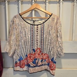 Moulinette Soeurs Pink and Blue Floral Blouse